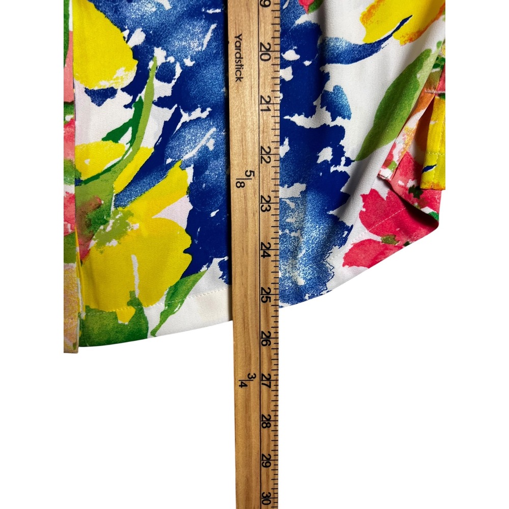 White House Black‎ Market Outlet Floral Button Down Blouse Small Artsy - Picture 7 of 9